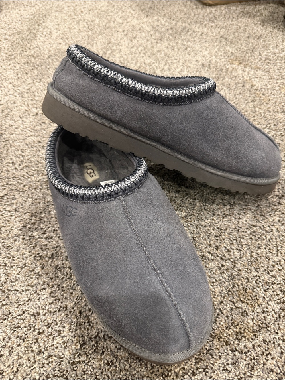 UGG Charcoal Suede Cozy Slip-On Clogs